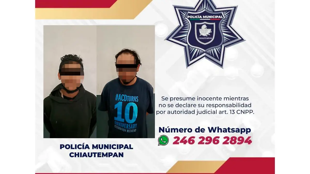 detenidos policía de Chiautempan